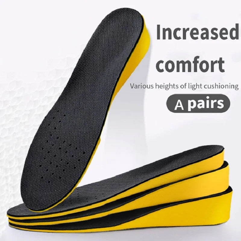 1 Pair Breathable, Shock-Absorbing, Comfortable Invisible Insoles, Women'S and Men'S Heel Lift Yellow Sole Insoles,