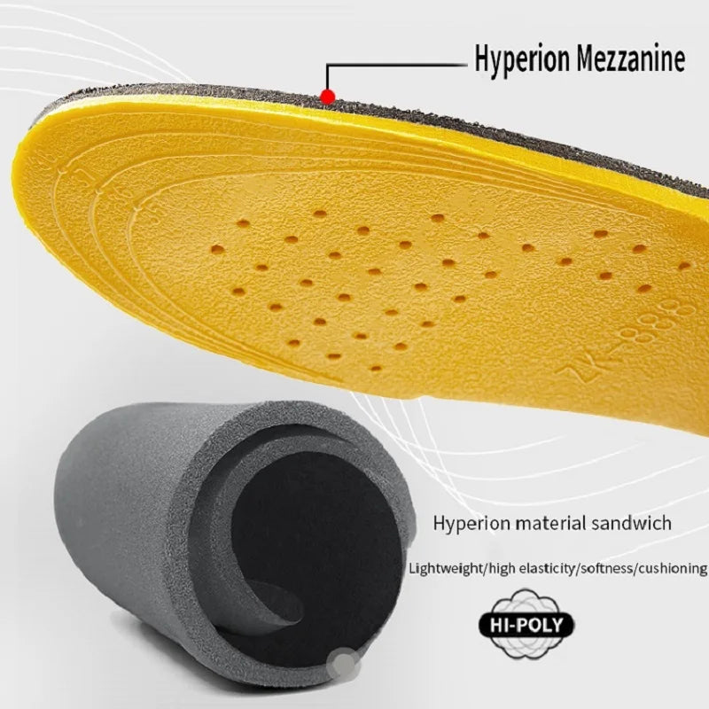 1 Pair Breathable, Shock-Absorbing, Comfortable Invisible Insoles, Women'S and Men'S Heel Lift Yellow Sole Insoles,