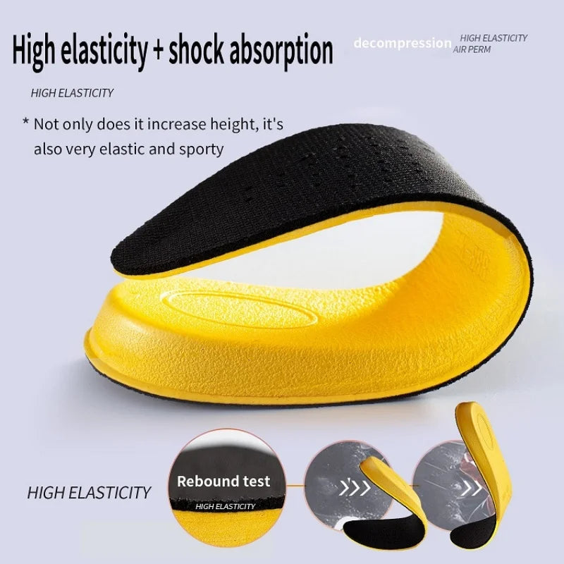 1 Pair Breathable, Shock-Absorbing, Comfortable Invisible Insoles, Women'S and Men'S Heel Lift Yellow Sole Insoles,