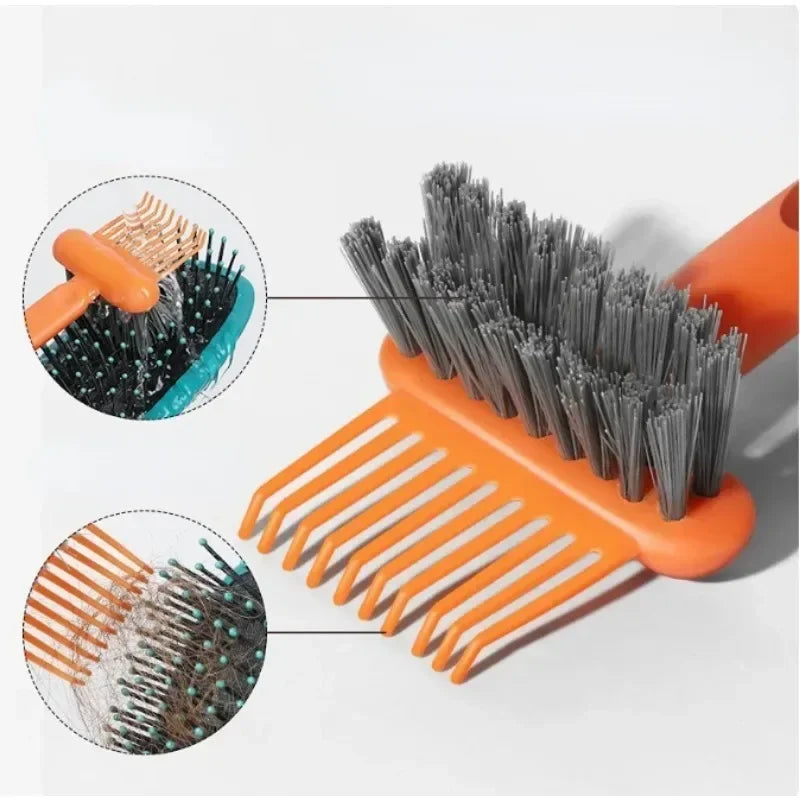 2In1 Comb Cleaning Brush Hairbrush Cleaner Rake Comb Embedded Tool Mini Hair Dirt Remover for Removing Hair Dust Home Salon Use