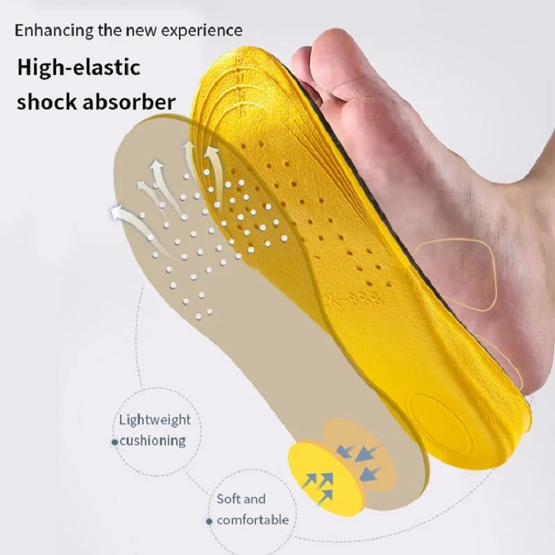 1 Pair Breathable, Shock-Absorbing, Comfortable Invisible Insoles, Women'S and Men'S Heel Lift Yellow Sole Insoles,