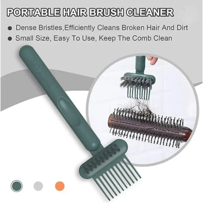 2In1 Comb Cleaning Brush Hairbrush Cleaner Rake Comb Embedded Tool Mini Hair Dirt Remover for Removing Hair Dust Home Salon Use