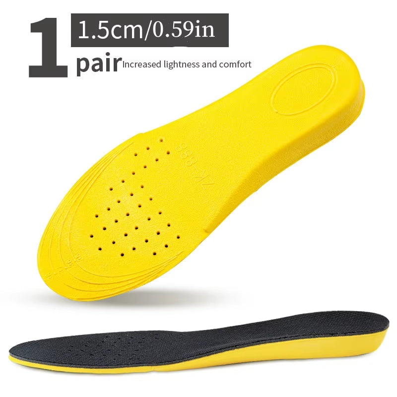 1 Pair Breathable, Shock-Absorbing, Comfortable Invisible Insoles, Women'S and Men'S Heel Lift Yellow Sole Insoles,